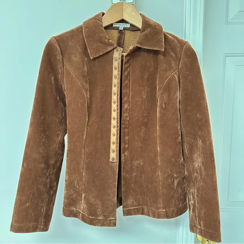 Vertigo Paris Tan Suede Blazer